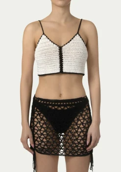 PARAMIDONNA AYVI TOP BLACK AND WHITE> Dresses & Shirts | Crochet
