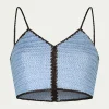 PARAMIDONNA AYVI TOP BLUE AND BROWN> Dresses & Shirts | Crochet