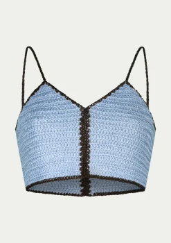 PARAMIDONNA AYVI TOP BLUE AND BROWN> Dresses & Shirts | Crochet