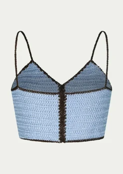 PARAMIDONNA AYVI TOP BLUE AND BROWN> Dresses & Shirts | Crochet
