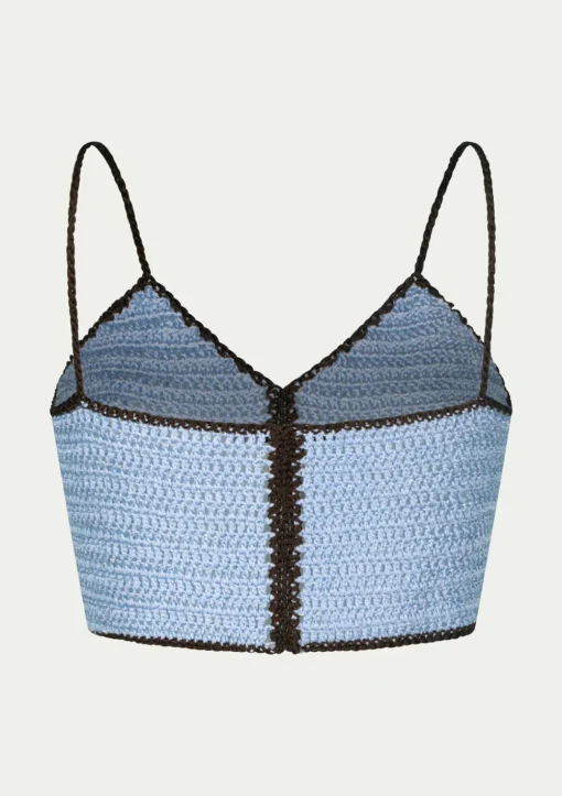 PARAMIDONNA AYVI TOP BLUE AND BROWN> Dresses & Shirts | Crochet
