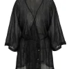PARAMIDONNA Beach cover up in black color AURORA> Beachwear