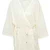 PARAMIDONNA Beach cover up in ecru color AURORA> Beachwear