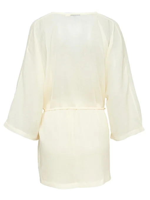 PARAMIDONNA Beach cover up in ecru color AURORA> Beachwear