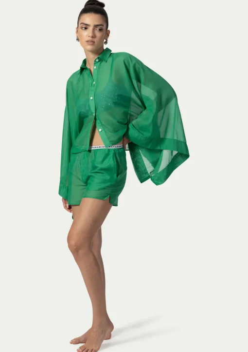 PARAMIDONNA BEACH KIMONO MARINA EMERALD> Dresses & Shirts | Beachwear