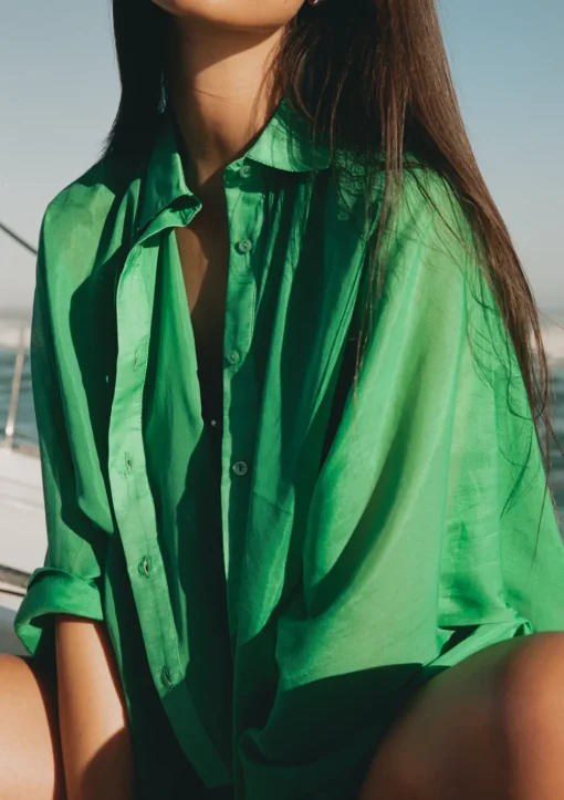 PARAMIDONNA BEACH KIMONO MARINA EMERALD> Dresses & Shirts | Beachwear
