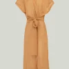 PARAMIDONNA Beach long cover up ARIA CARAMEL> Dresses & Shirts | Beachwear