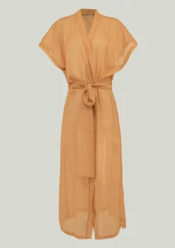 PARAMIDONNA Beach long cover up ARIA CARAMEL> Dresses & Shirts | Beachwear