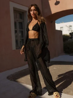 PARAMIDONNA Beach Pants AURORA BLACK> Trousers And Skirts | Beachwear