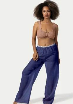 PARAMIDONNA BEACH PANTS TESSA NAVY BLUE> Trousers And Skirts | Beachwear
