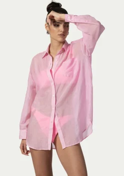 PARAMIDONNA BEACH SHIRT JADE PINK> Dresses & Shirts | Beachwear