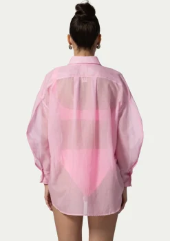PARAMIDONNA BEACH SHIRT JADE PINK> Dresses & Shirts | Beachwear