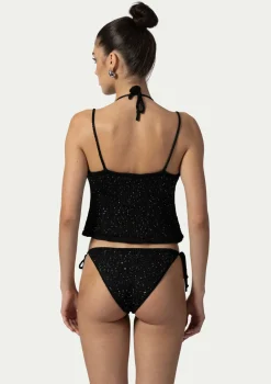 PARAMIDONNA CROCHET TOP BRUNA BLACK> Dresses & Shirts | Crochet