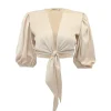 PARAMIDONNA CROP TOP CLEA IN SAND COLOR> Dresses & Shirts
