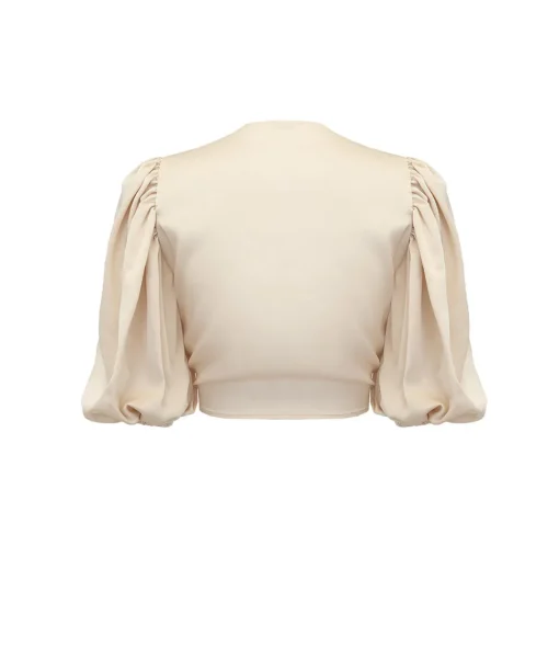 PARAMIDONNA CROP TOP CLEA IN SAND COLOR> Dresses & Shirts