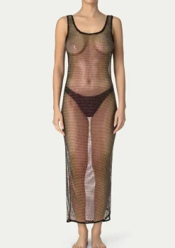 PARAMIDONNA CRYSTAL DRESS MAYA BLACK> Dresses & Shirts