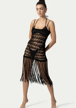 PARAMIDONNA DAHLIA DRESS BLACK> Dresses & Shirts | Crochet
