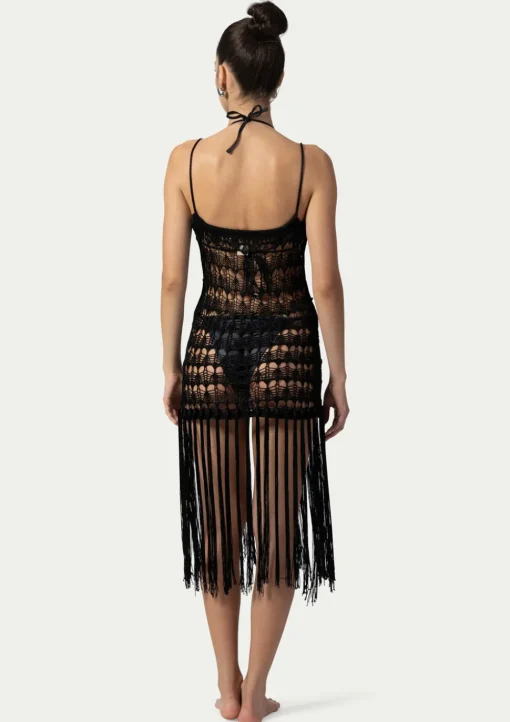 PARAMIDONNA DAHLIA DRESS BLACK> Dresses & Shirts | Crochet