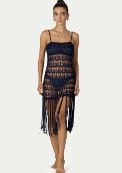 PARAMIDONNA DAHLIA DRESS NAVY BLUE> Dresses & Shirts | Crochet