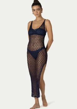 PARAMIDONNA GIGI DRESS NAVY BLUE> Dresses & Shirts | Crochet