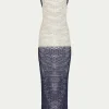 PARAMIDONNA KATE DRESS IVORY/ NAVY BLUE> Dresses & Shirts | Crochet