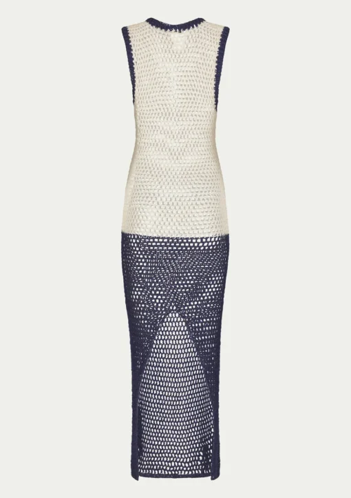 PARAMIDONNA KATE DRESS IVORY/ NAVY BLUE> Dresses & Shirts | Crochet