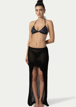 PARAMIDONNA LEO SKIRT BLACK> Trousers And Skirts | Crochet