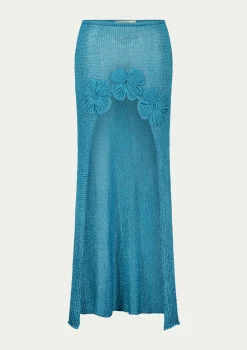 PARAMIDONNA LEO SKIRT TURQUOISE BLUE> Trousers And Skirts | Crochet