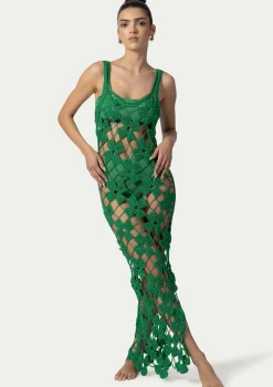 PARAMIDONNA MICHELLE DRESS EMERALD GREEN> Dresses & Shirts | Crochet