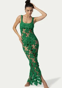 PARAMIDONNA MICHELLE DRESS EMERALD GREEN> Dresses & Shirts | Crochet