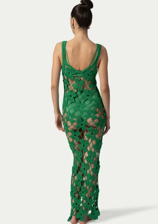 PARAMIDONNA MICHELLE DRESS EMERALD GREEN> Dresses & Shirts | Crochet