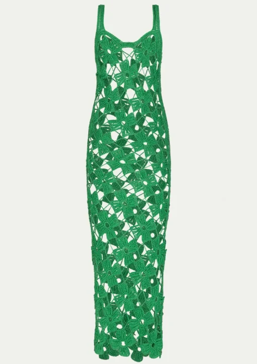 PARAMIDONNA MICHELLE DRESS EMERALD GREEN> Dresses & Shirts | Crochet