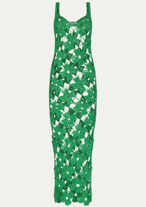 PARAMIDONNA MICHELLE DRESS EMERALD GREEN> Dresses & Shirts | Crochet