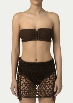 PARAMIDONNA NINA SKIRT BROWN> Trousers And Skirts | Crochet