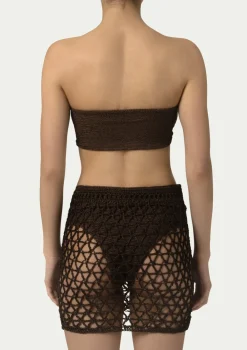 PARAMIDONNA NINA SKIRT BROWN> Trousers And Skirts | Crochet