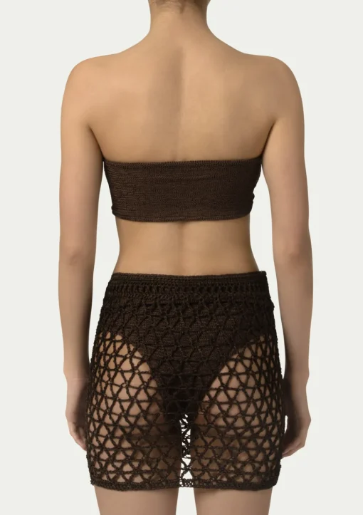 PARAMIDONNA NINA SKIRT BROWN> Trousers And Skirts | Crochet