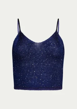 PARAMIDONNA TOP BRUNA NAVY BLUE> Crochet | Beachwear