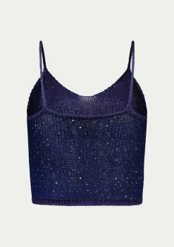 PARAMIDONNA TOP BRUNA NAVY BLUE> Crochet | Beachwear