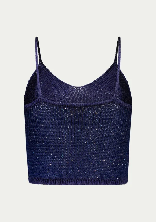 PARAMIDONNA TOP BRUNA NAVY BLUE> Crochet | Beachwear