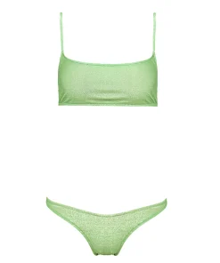 PARAMIDONNA TWO PIECE CHIARA GLITTER LIME> Swimwear